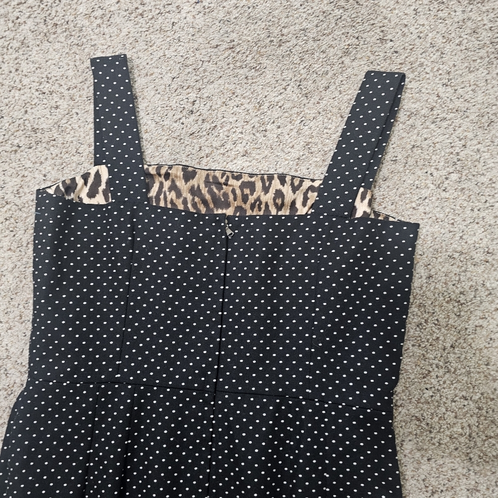 Dolce & Gabbana Sleeveless Midi Elegant Black Polka Dot Dress Size 46IT/US10-12 - Picture 11 of 16